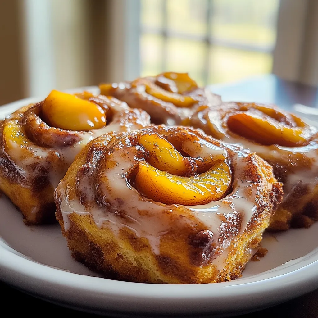 Peach Cobbler Cinnamon RollsRecipe preparation
