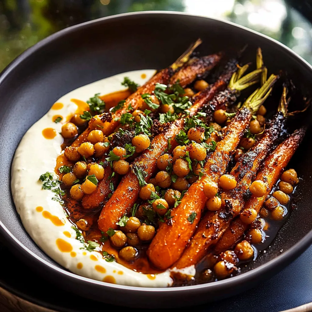 Spicy Maple Roast Carrots with Chickpeas preparation