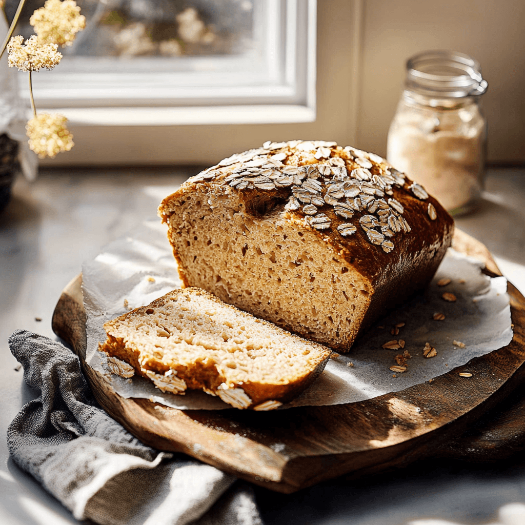 No-Knead Honey Oat Bread preparation
