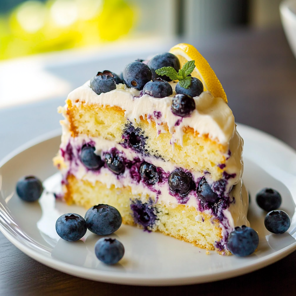 Lemon Blueberry Cake preparation