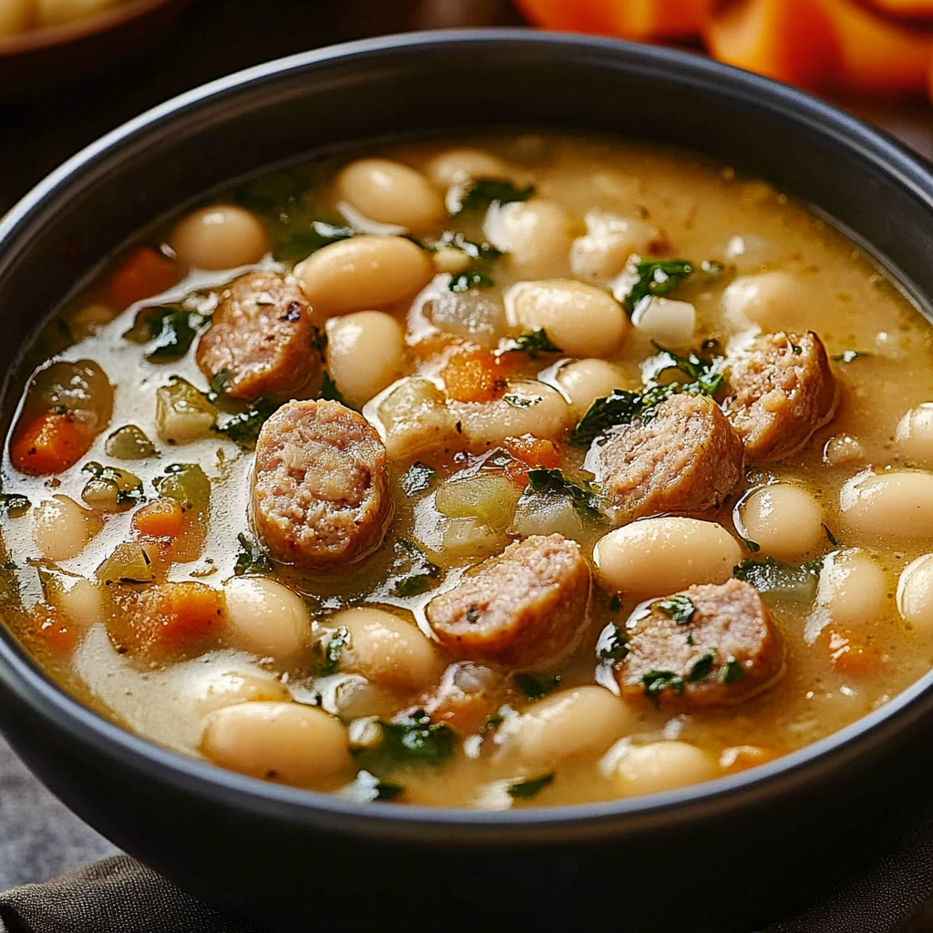 Sausage White Bean Soup Sausage White Bean Soup Recipe preparation