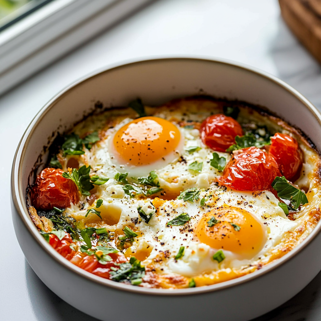 Baked Feta Eggs Recipe preparation