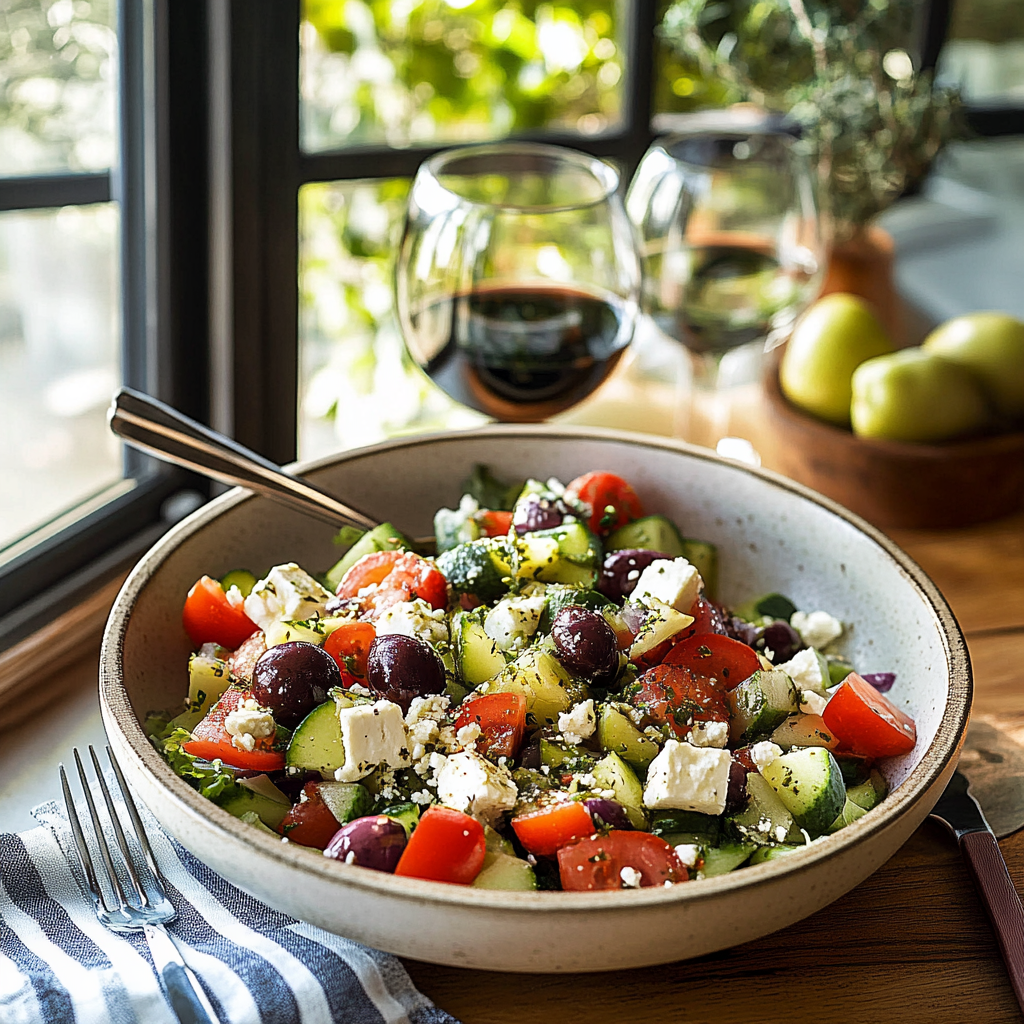 Mediterranean Greek Salad Ingredients Recipe preparation