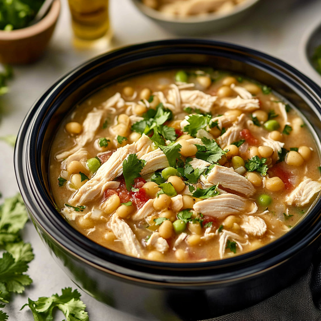 Slow Cooker White Chicken Chili Recipe preparation