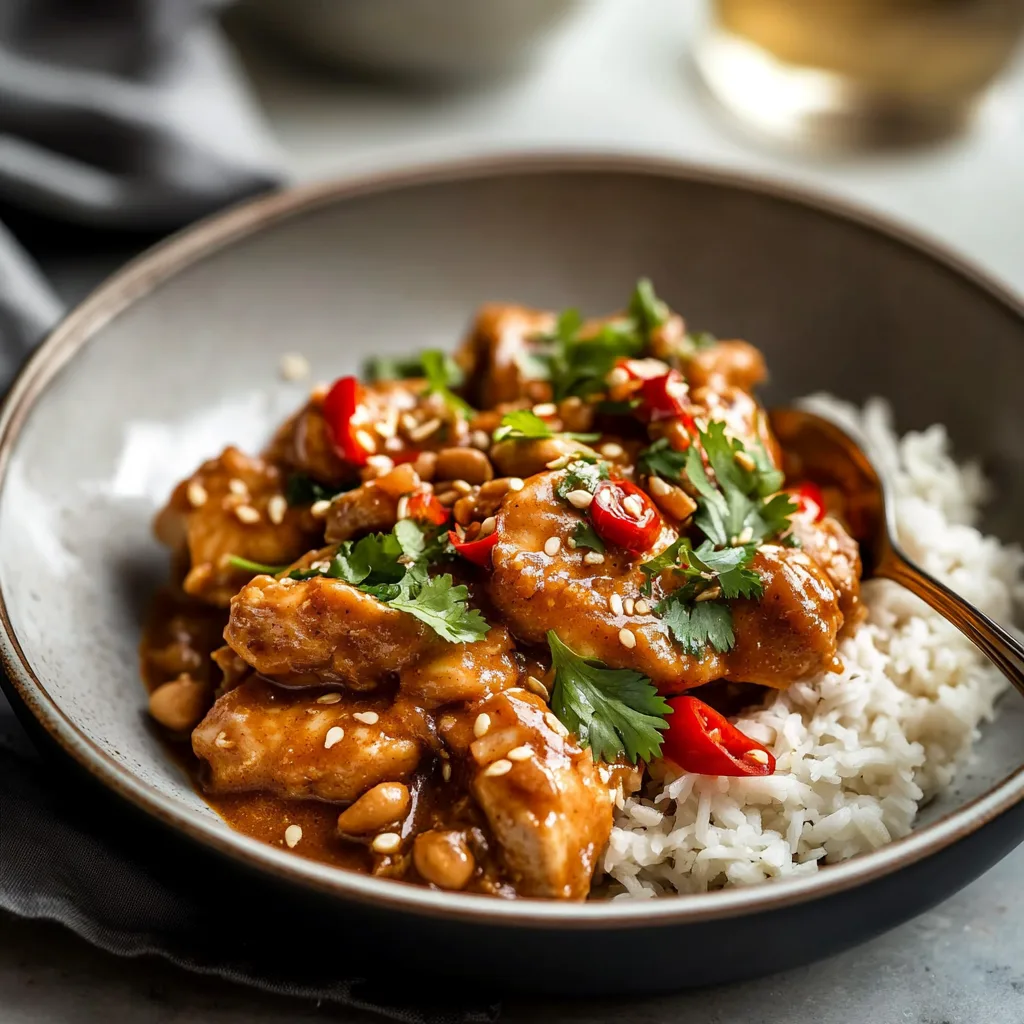 Slow Cooker Peanut Chicken Recipe preparation