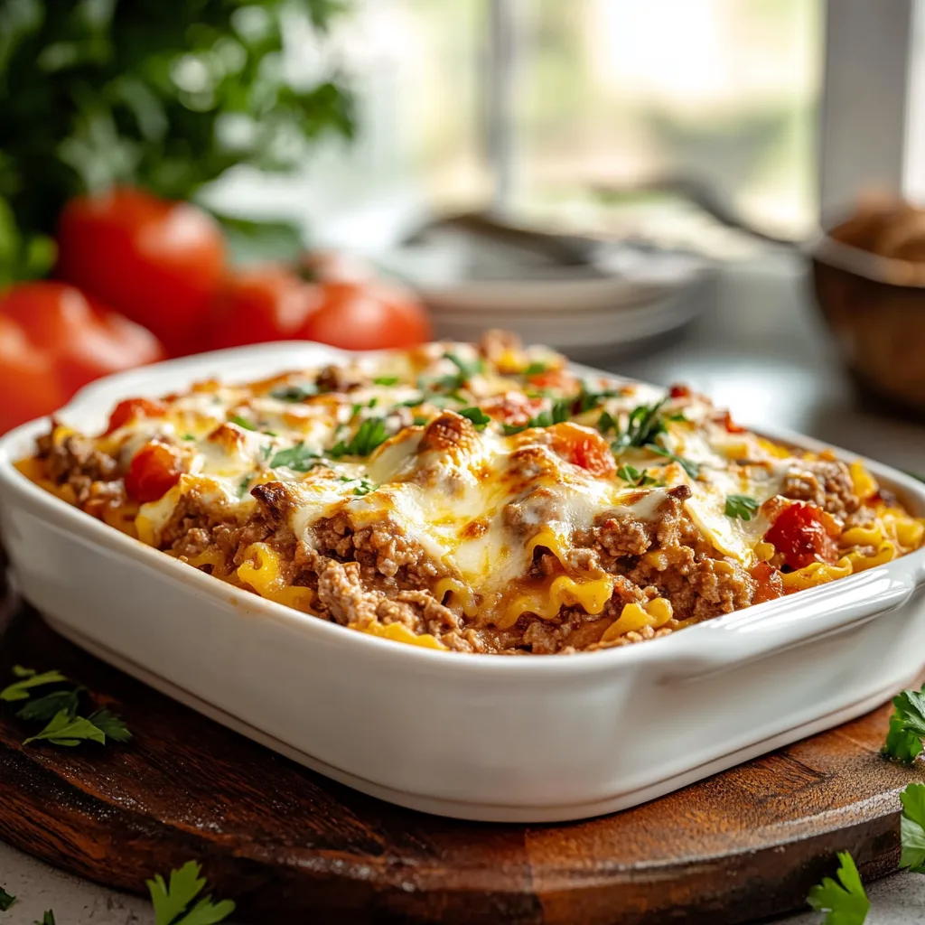 Beef Lombardi Casserole Dish preparation