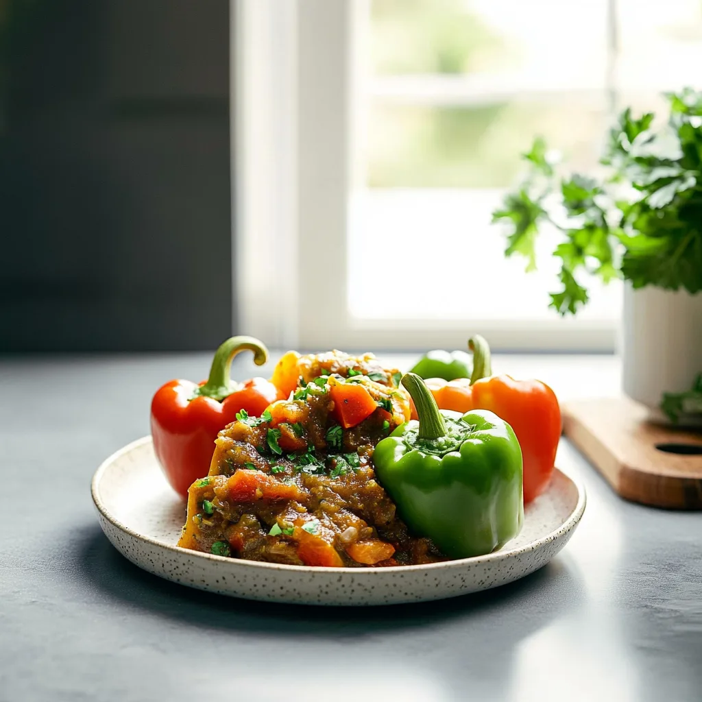 Unstuffed Peppers Dish preparation