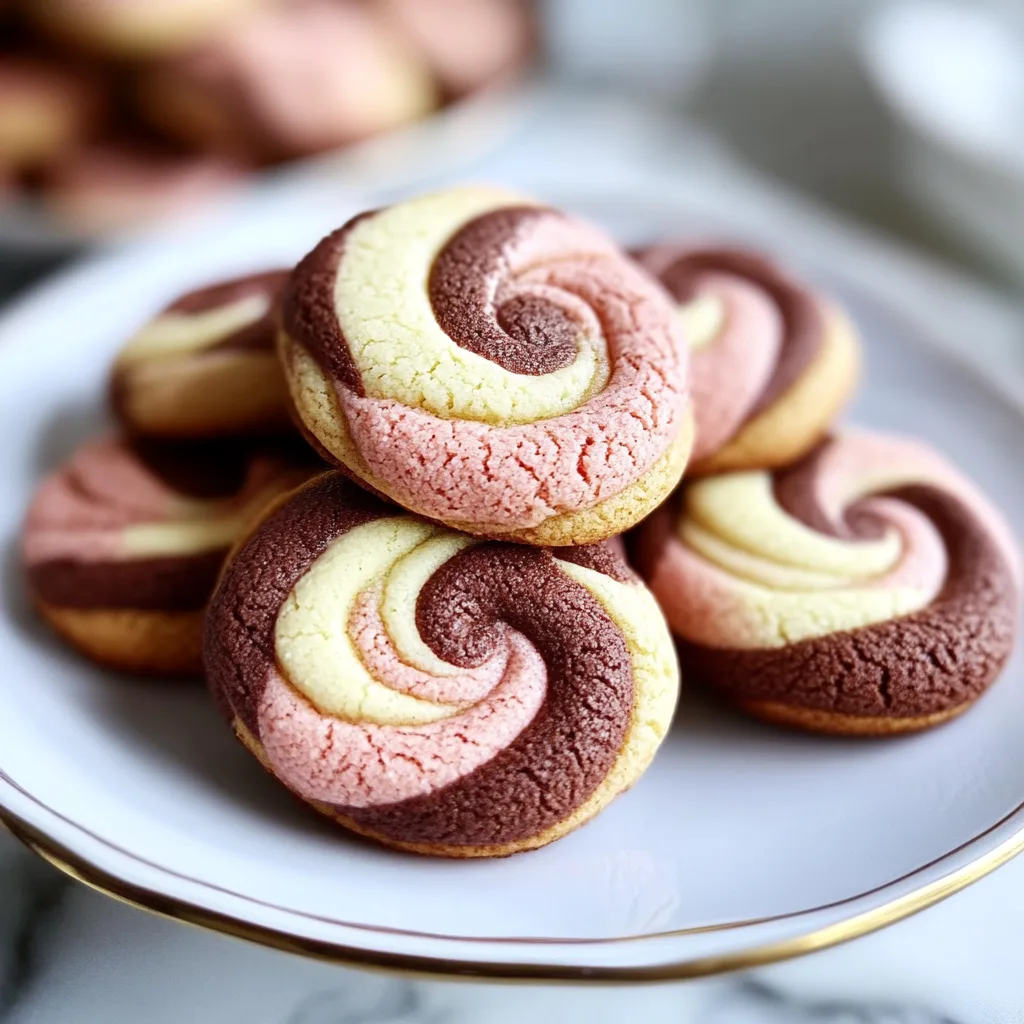 Neapolitan Swirl Cookies preparation