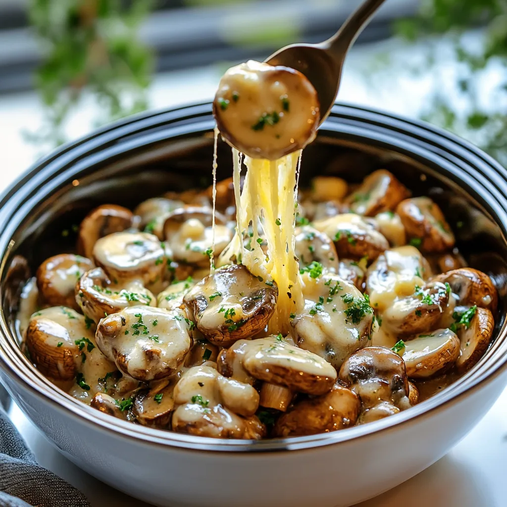 Crockpot Garlic Parmesan Mushrooms preparation