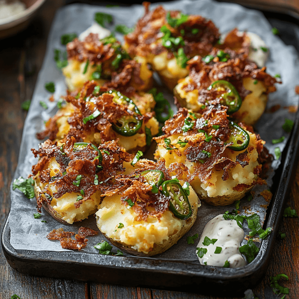 Jalapeno Popper Smashed Potatoes preparation