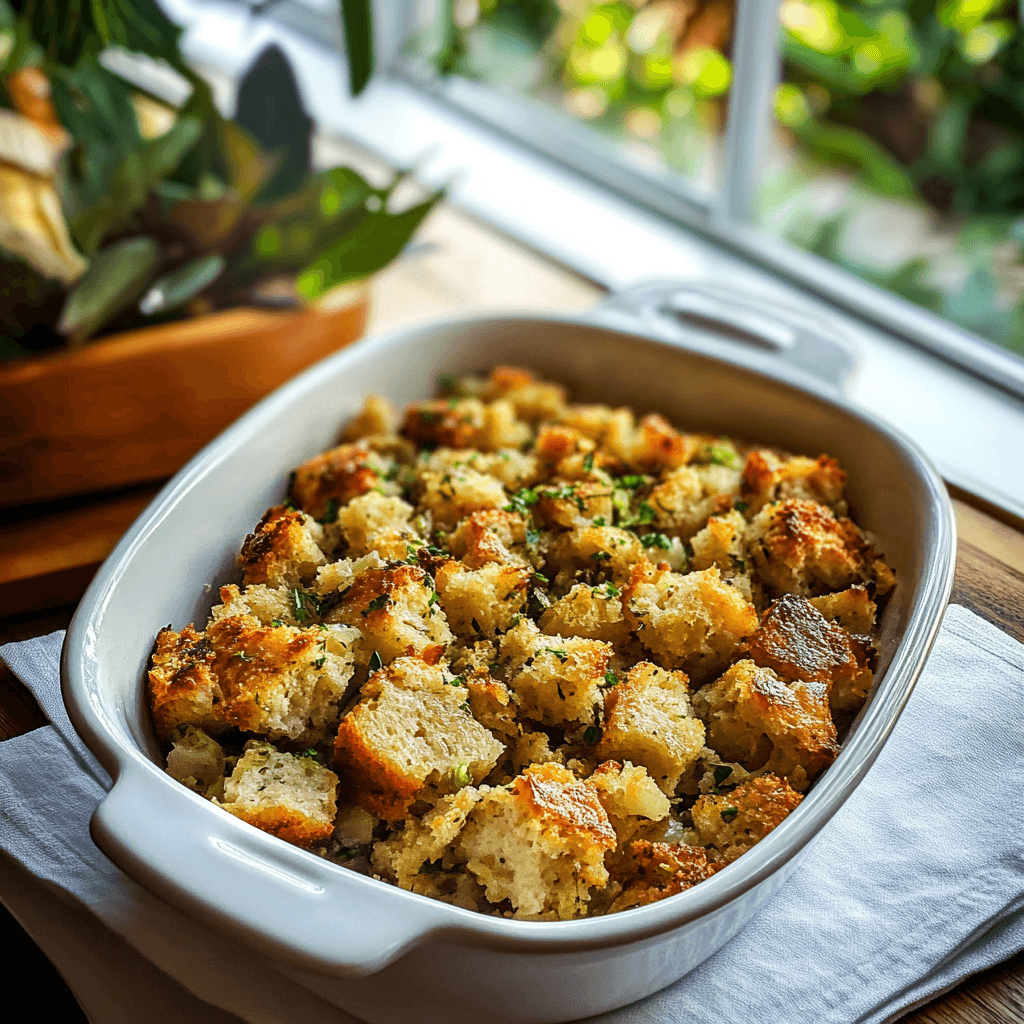Classic Butter Herb Stuffing and storing