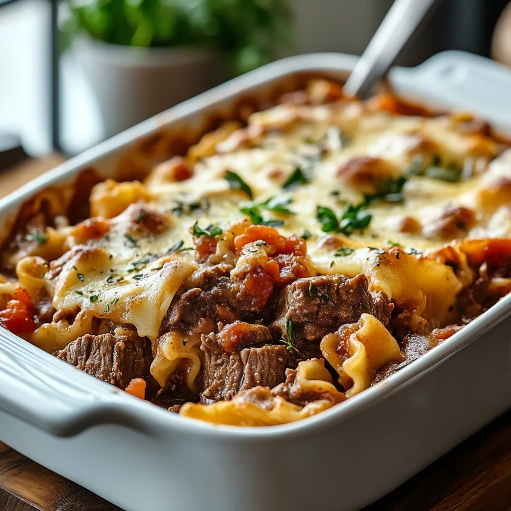 Beef Lombardi Casserole Dish and storing