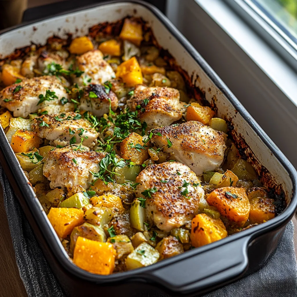 Chicken, Leek and Butternut Squash Bake and tricks