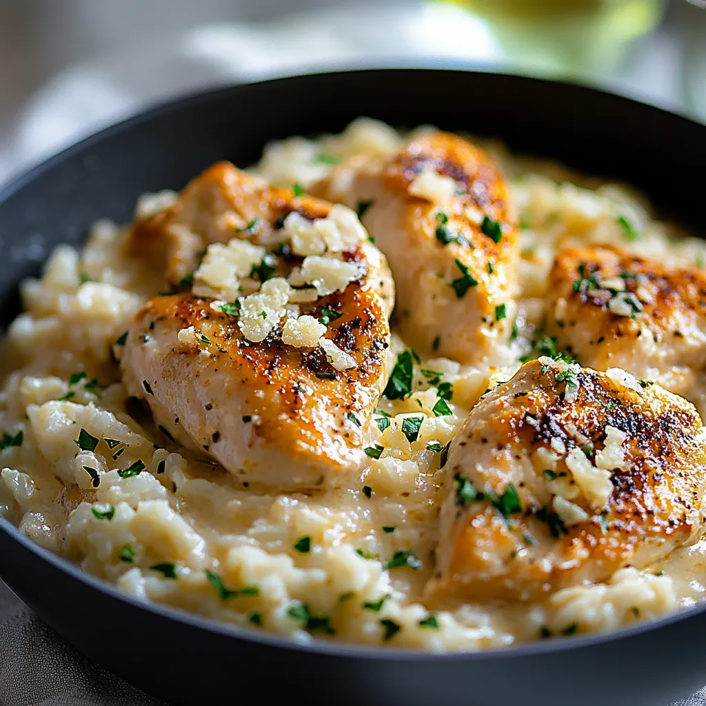 One-Pan Creamy Parmesan Chicken & Rice Serving and storing