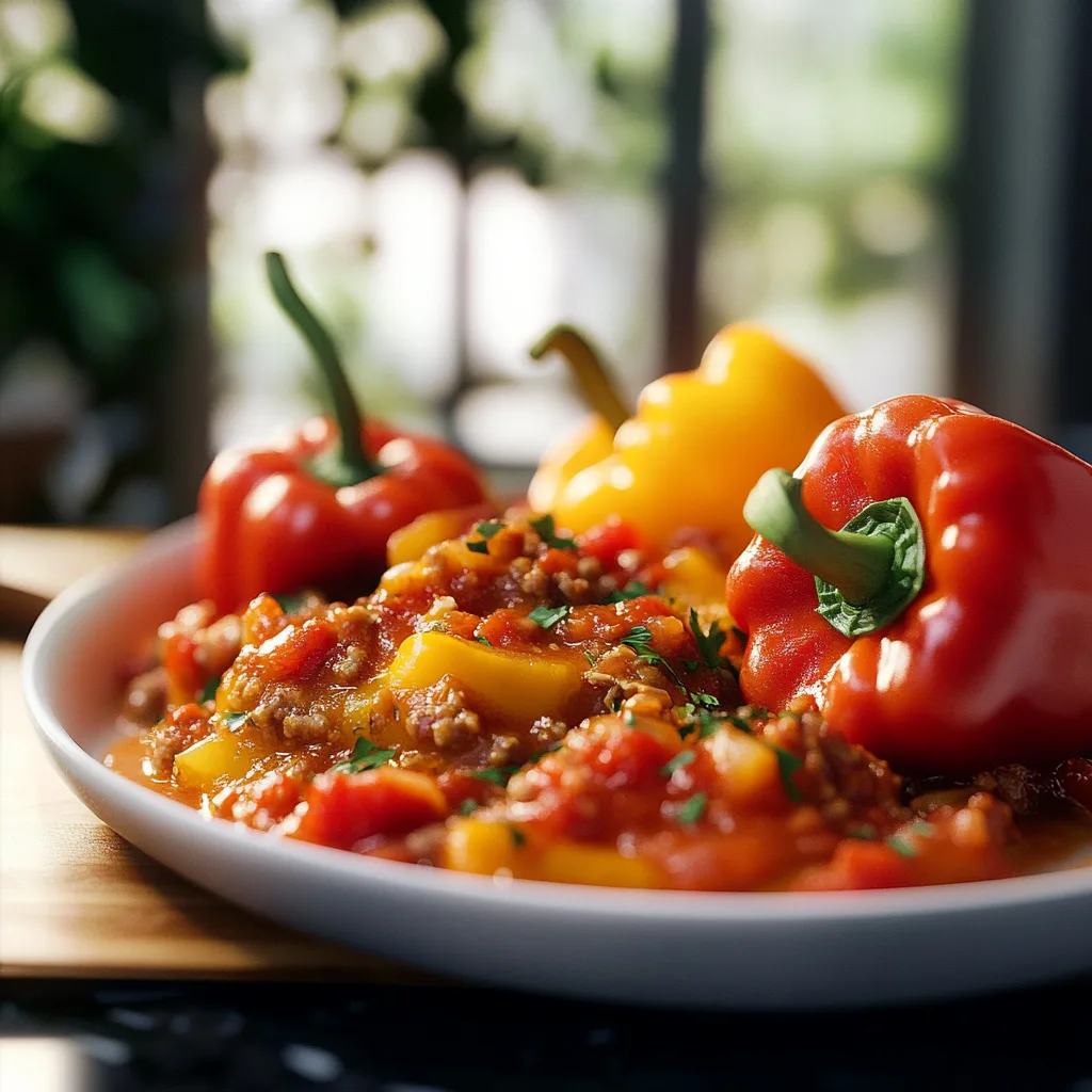 Unstuffed Peppers Dish and storing
