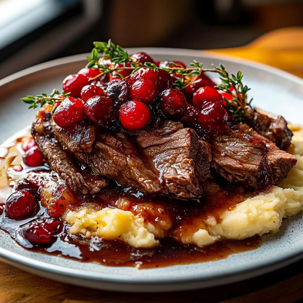 Cranberry Balsamic Roast Beef Plated and storing