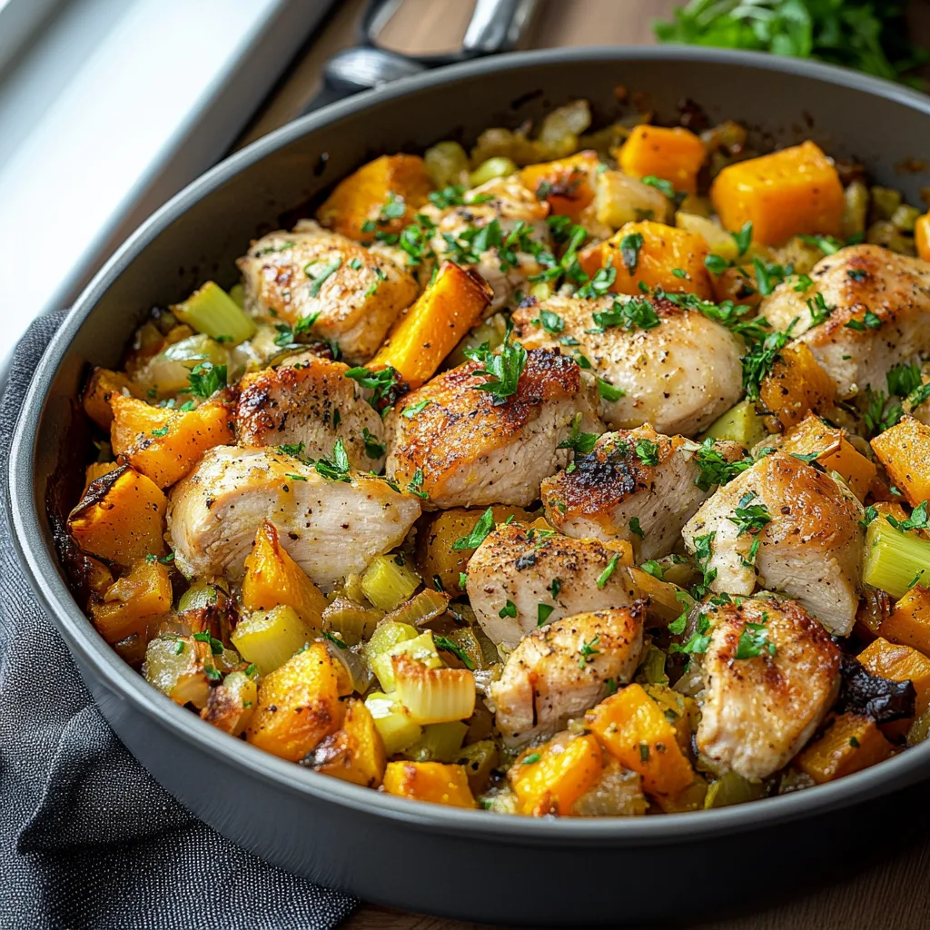 Chicken Leek Butternut Squash Bake and storing