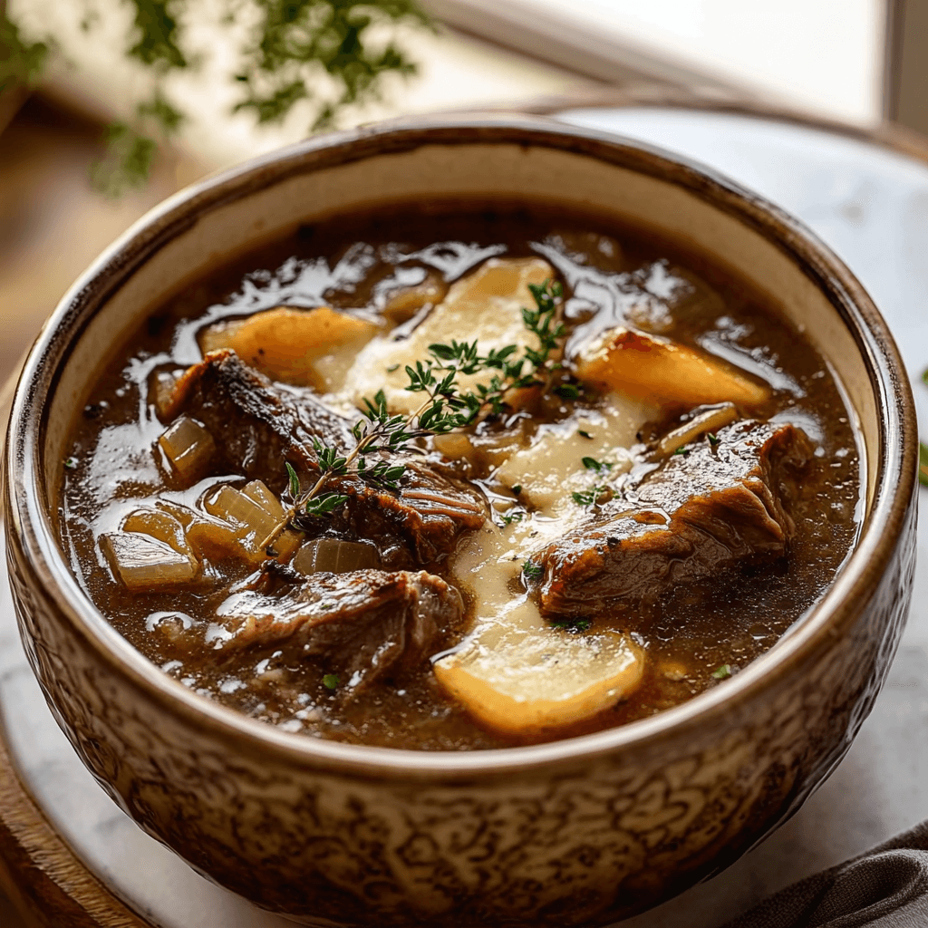 French Onion Beef Short Rib Soup Recipe