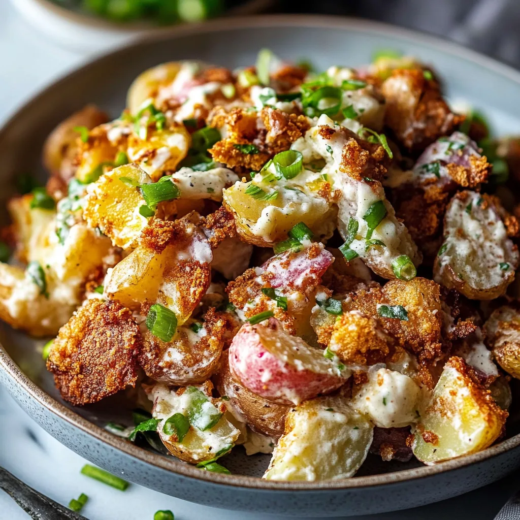 Crispy Smashed Potato Salad and storing