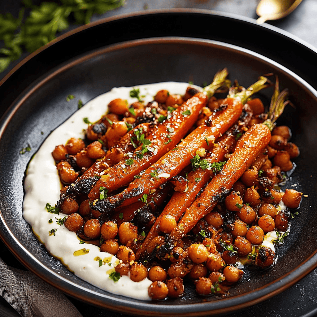 Spicy Maple Roast Carrots with Chickpeas and storing