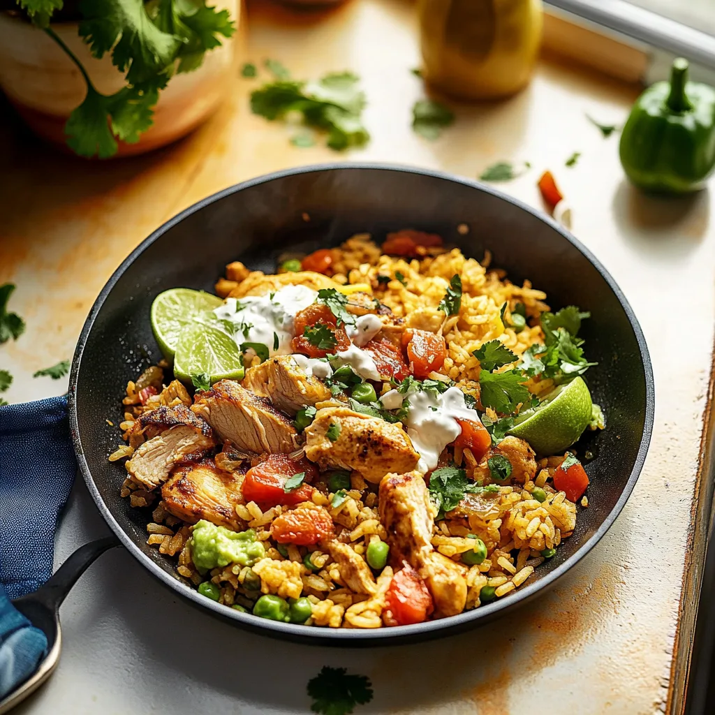 Chicken and Rice Taco Skillet and storing