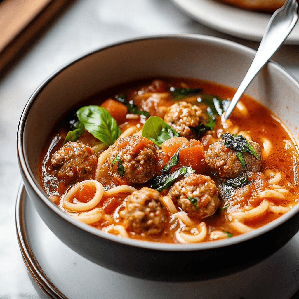 Italian Meatball Soup Bowl and storing