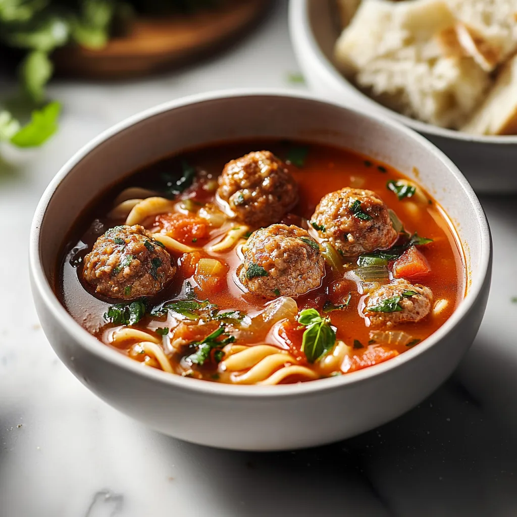 Italian Meatball Soup Bowl and tricks