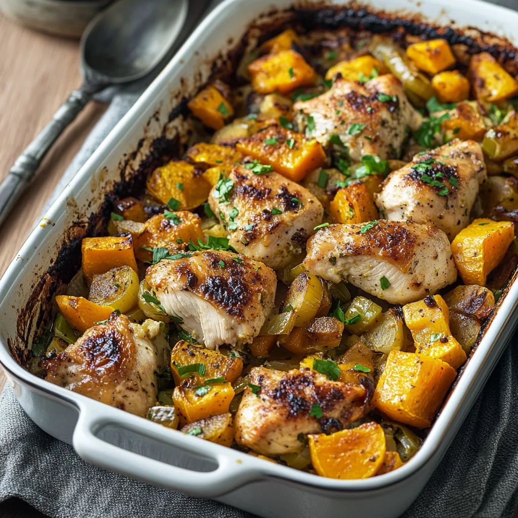 Chicken Leek Butternut Squash Bake and storing