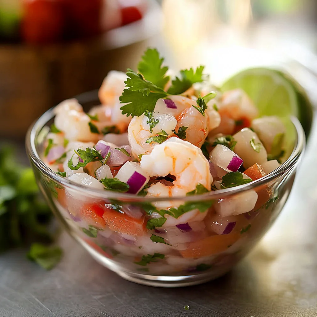 Easy Shrimp Ceviche Dish and storing