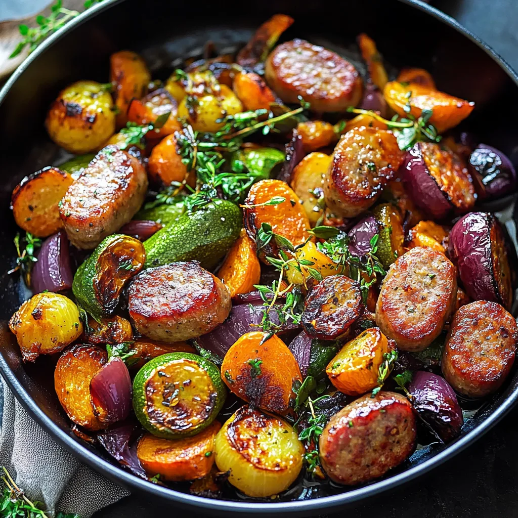 Sausage Dinner with Roasted Veggies and tricks