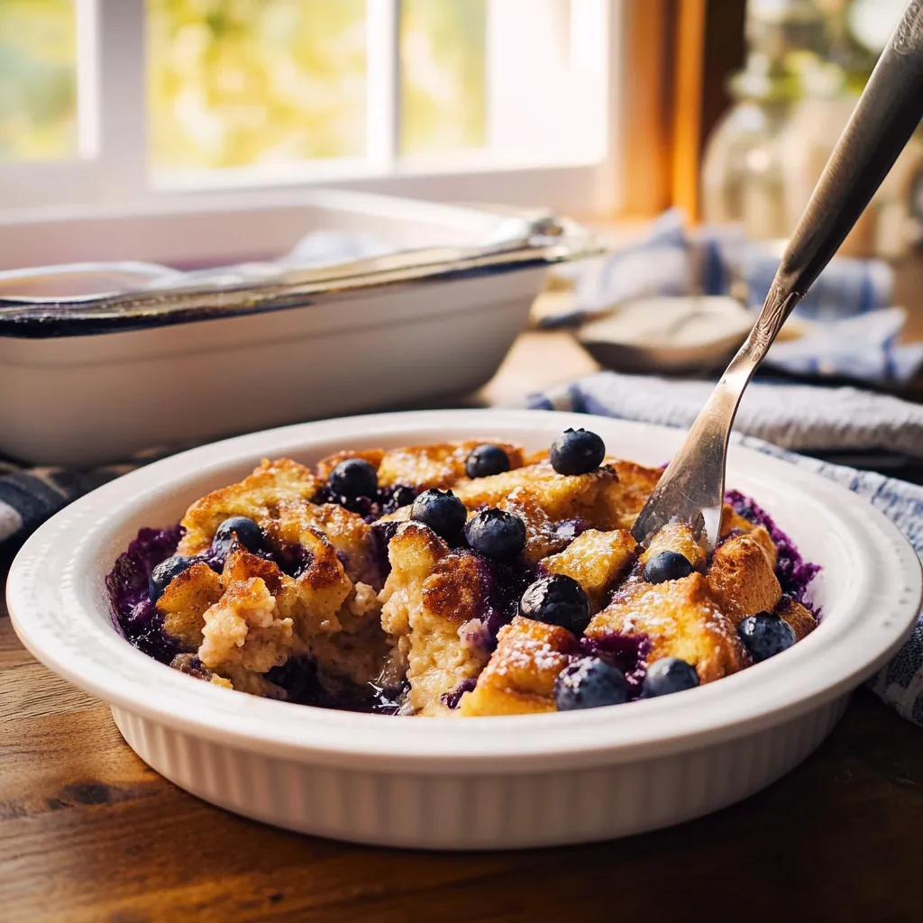 Blueberry French Toast Casserole and storing