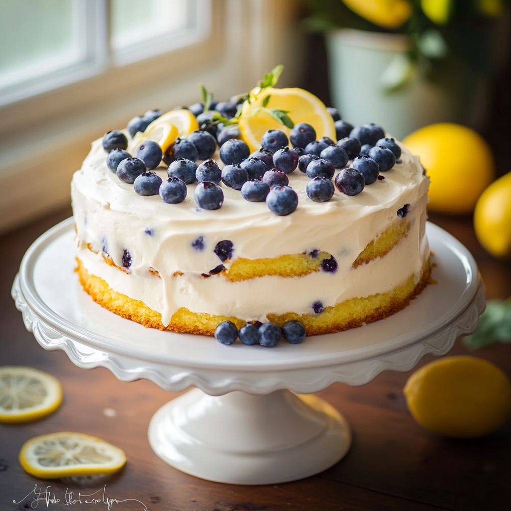 Lemon Blueberry Cake and storing