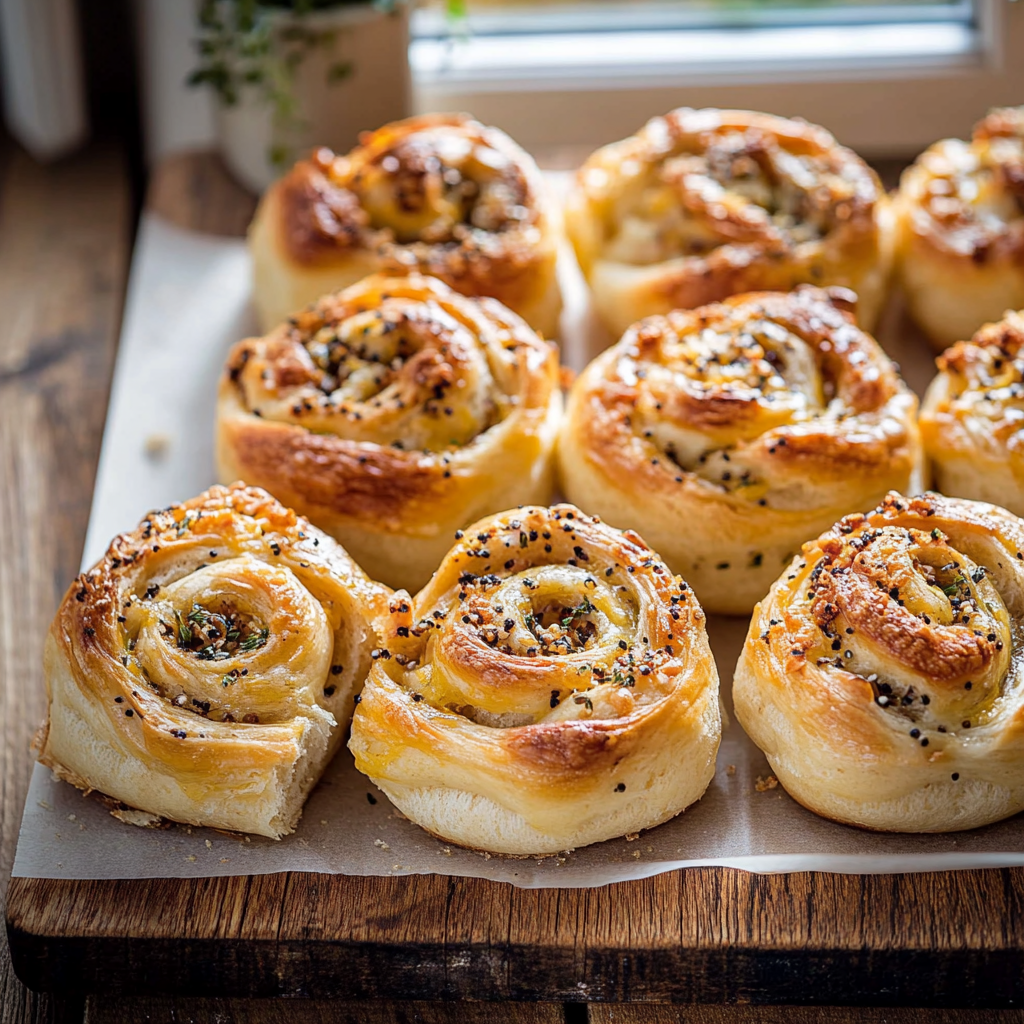 Herby Everything Cheddar Swirl Buns and tricks