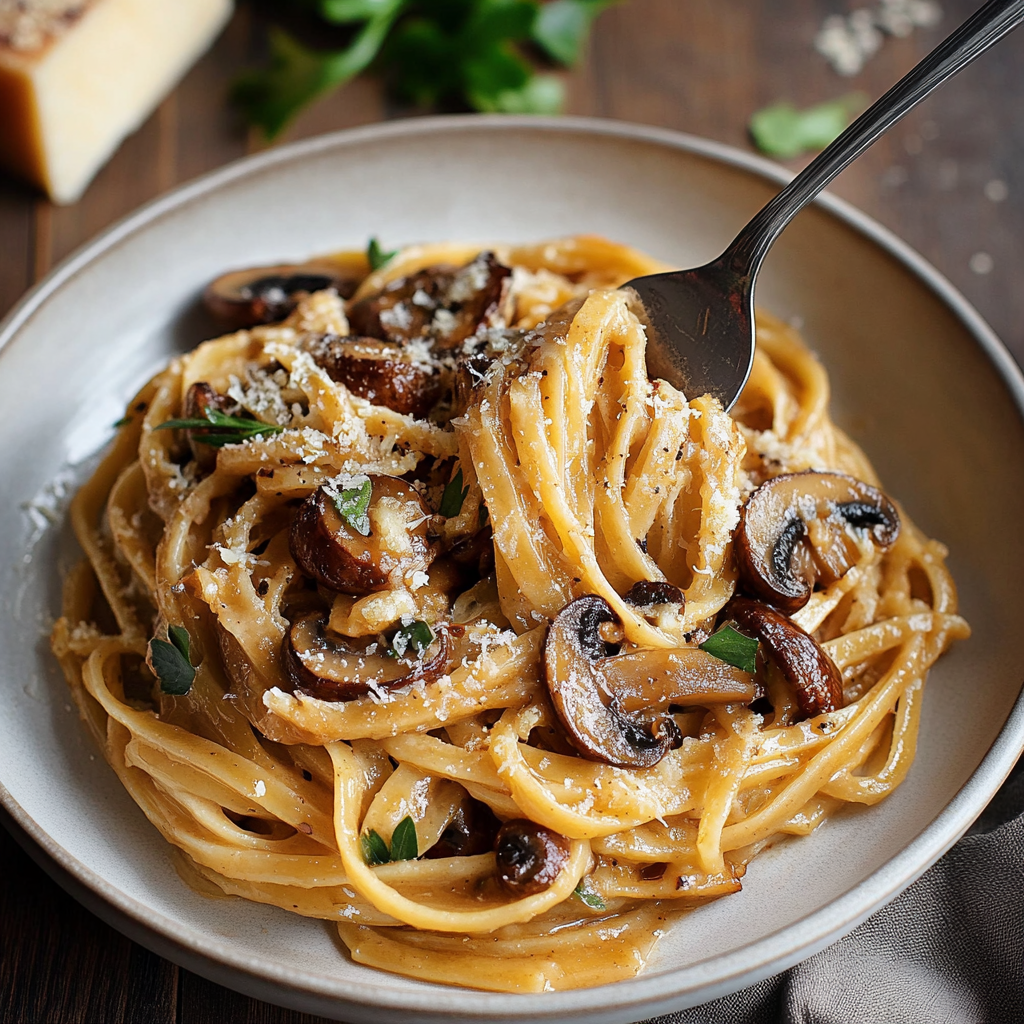 Caramelized Leek and Mushroom Gruyere Pasta and tricks