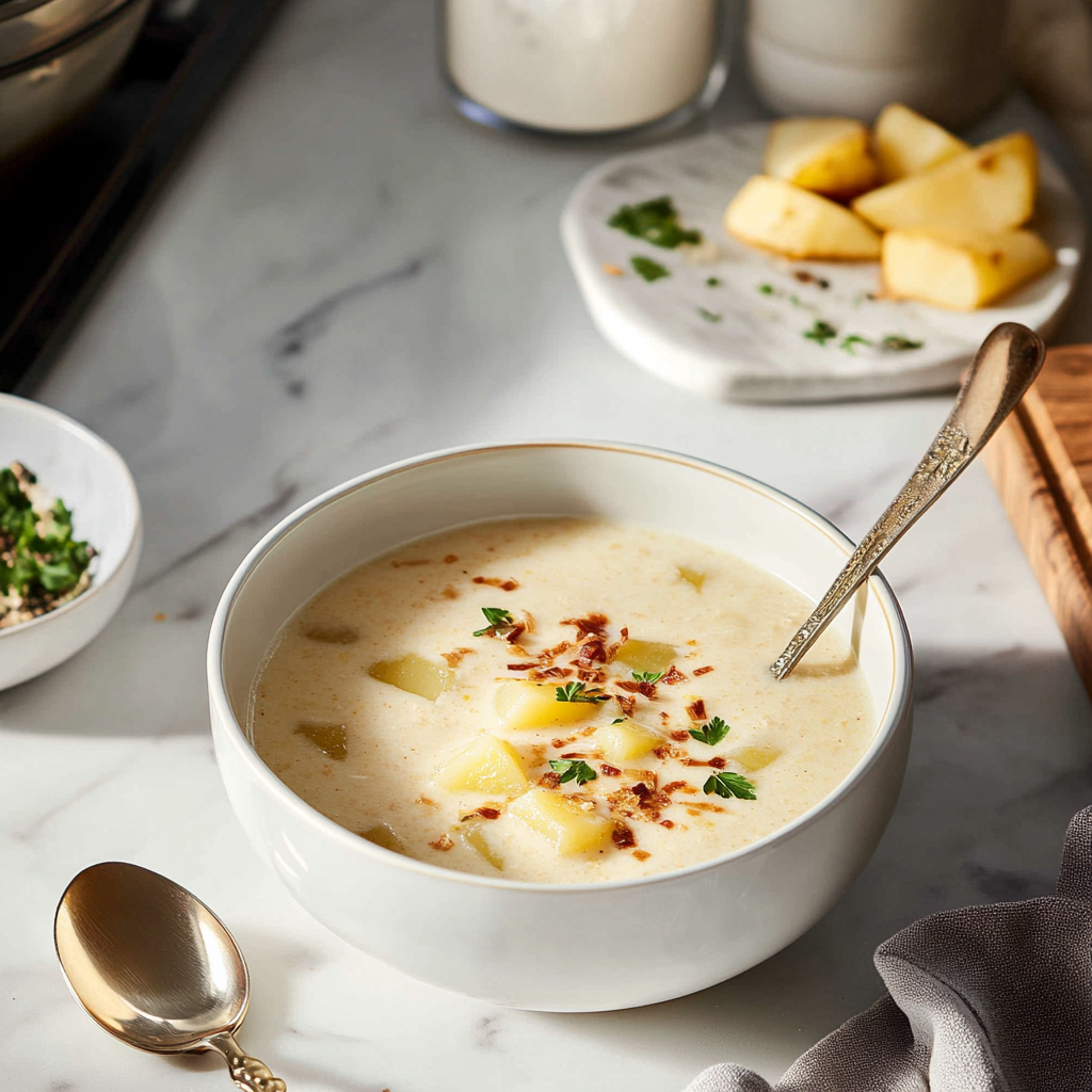 Cream of Potato Soup Bowl Cream of Potato Soup Bowl Serving and storing