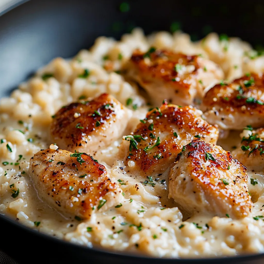 One-Pan Creamy Parmesan Chicken & Rice Serving and storing