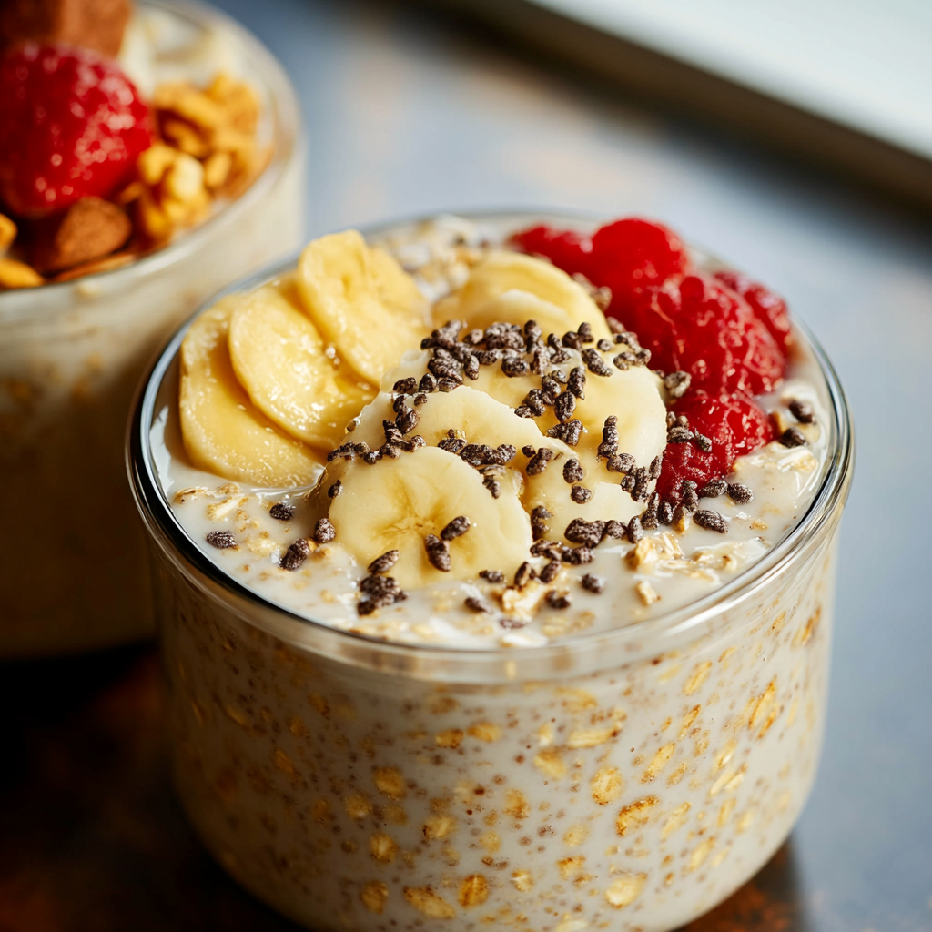 High-Protein Overnight Oats Serving and storing