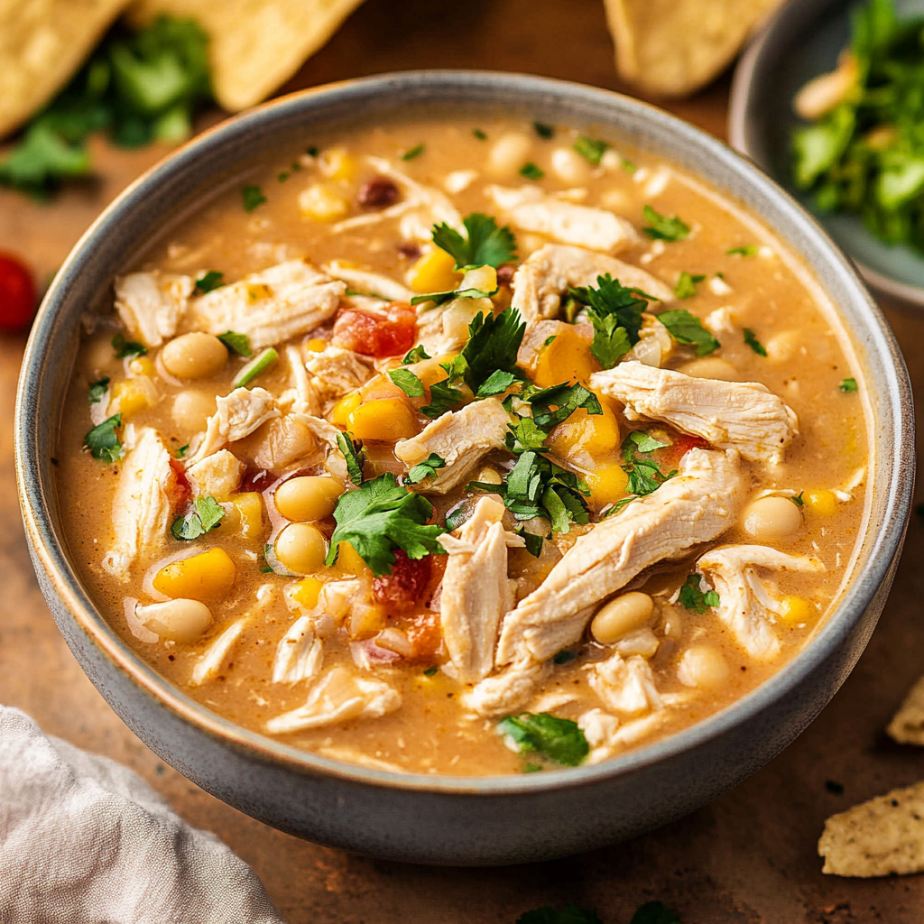 Slow Cooker White Chicken Chili Serving and storing