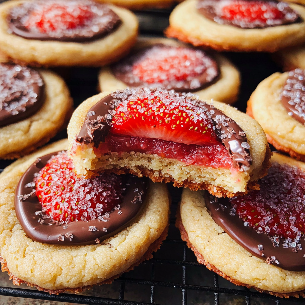Chocolate-Stuffed Strawberry Sugar Cookies Serving and storing