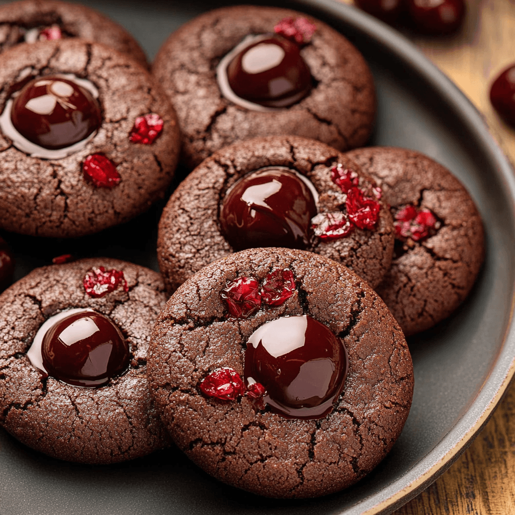Chocolate Cherry Cookies Serving and storing