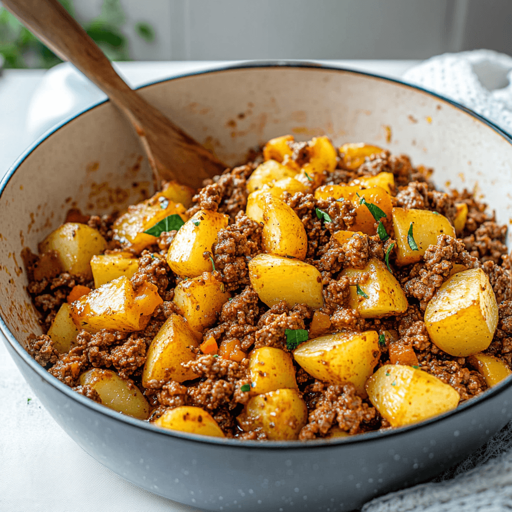 Ground Beef and Potatoes Dish and storing