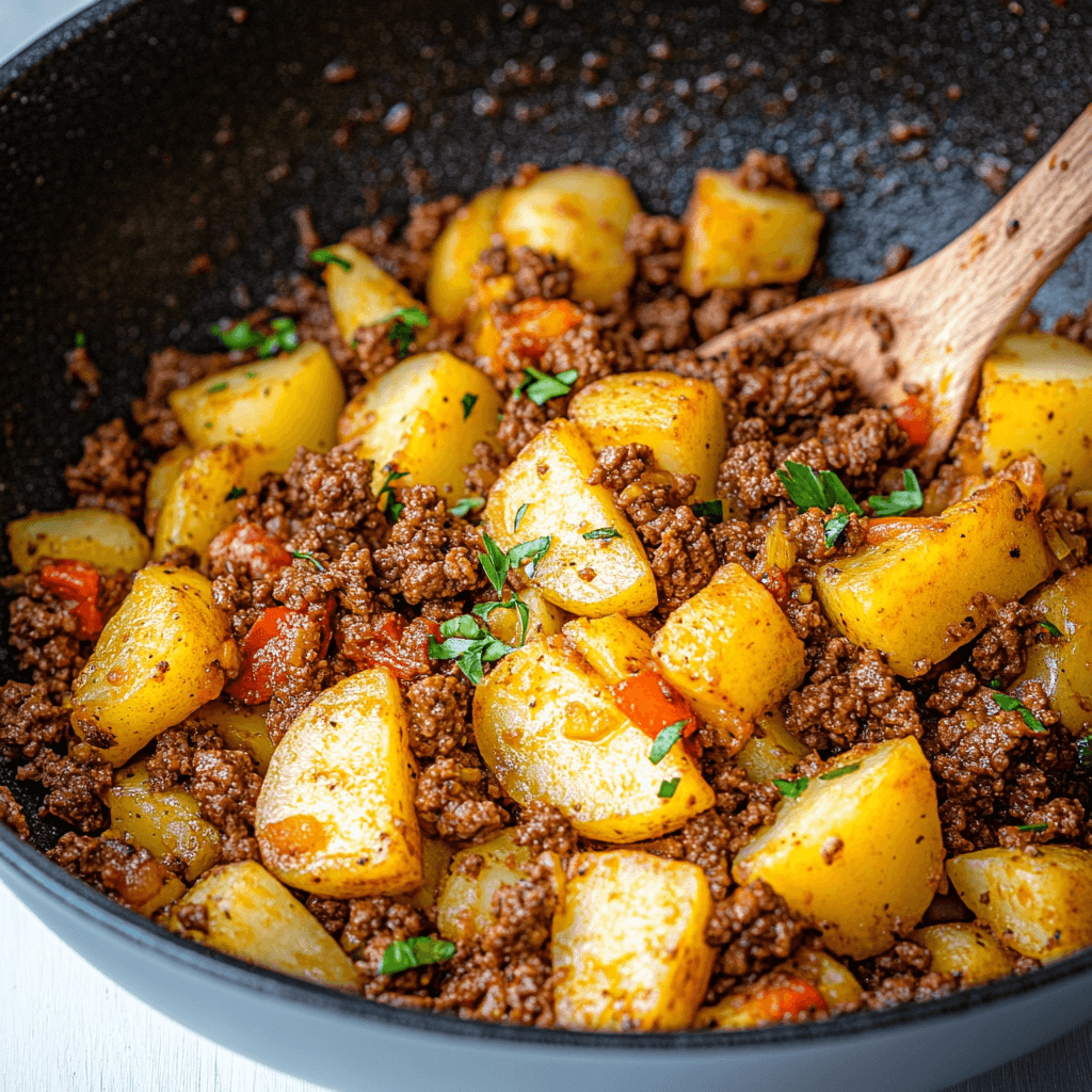 Ground Beef and Potatoes Dish and tricks