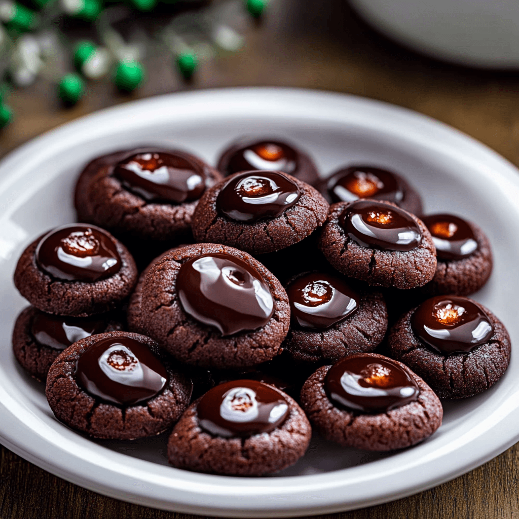 Chocolate Thumbprint Cookies Serving and storing