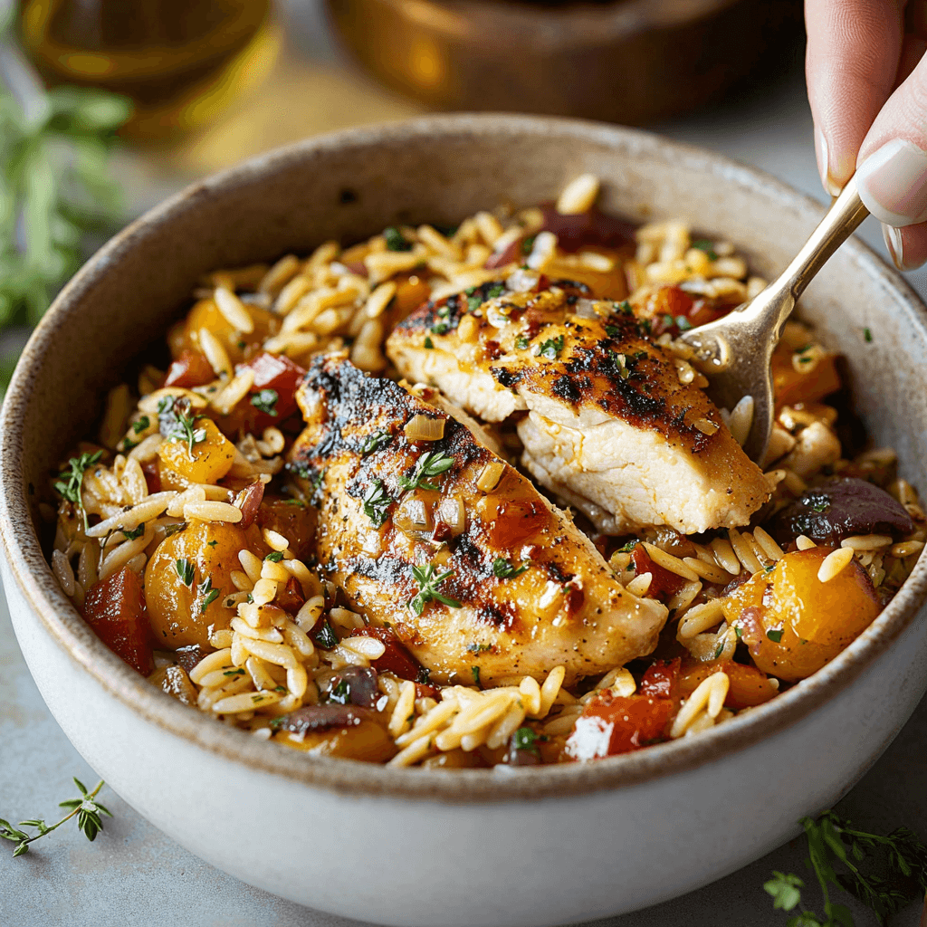 Mediterranean Chicken with Orzo