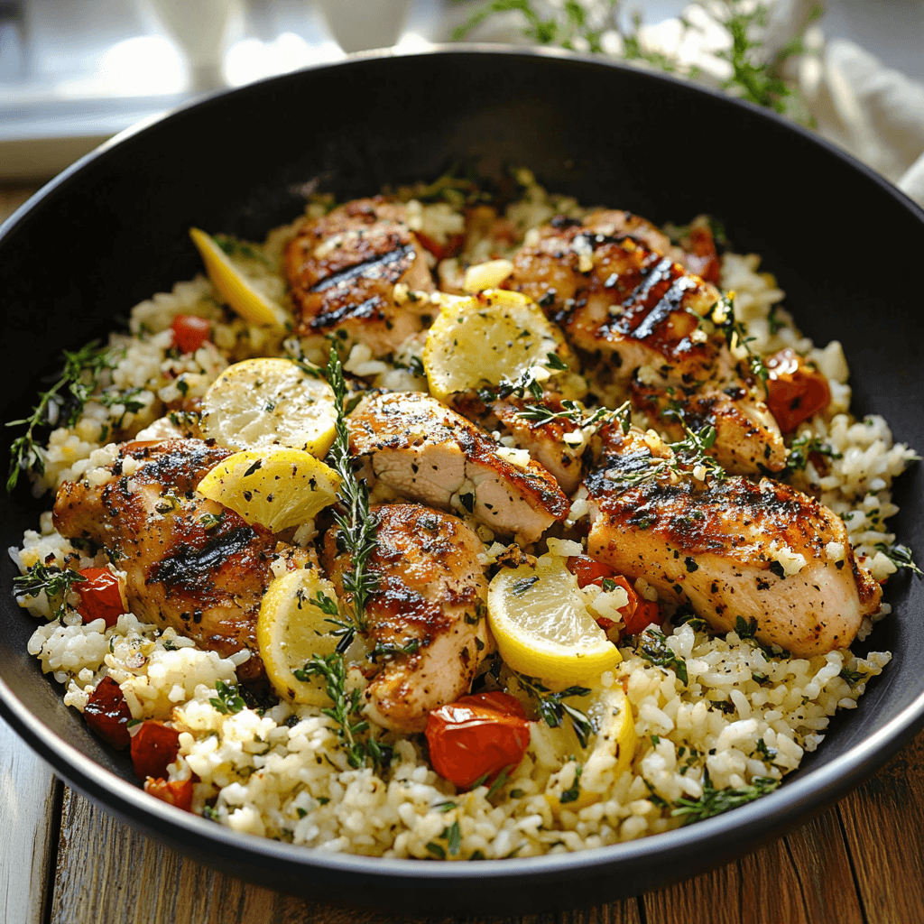 Greek Chicken with Lemon Rice