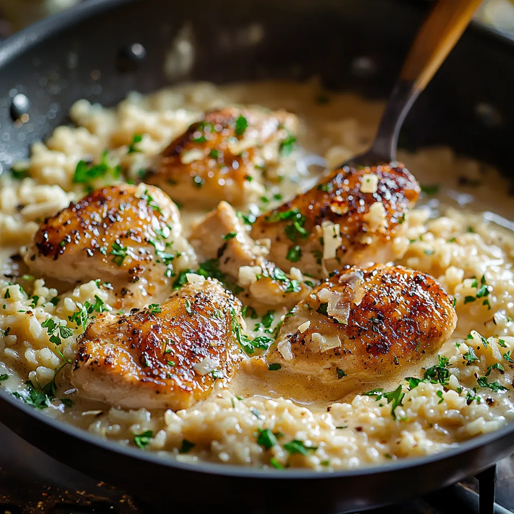 One-Pan Creamy Parmesan Chicken & Rice