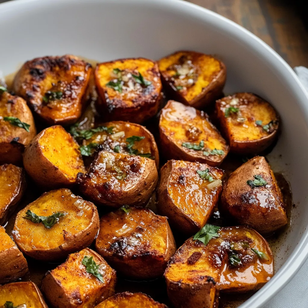 Cinnamon Maple Roasted Sweet Potatoes