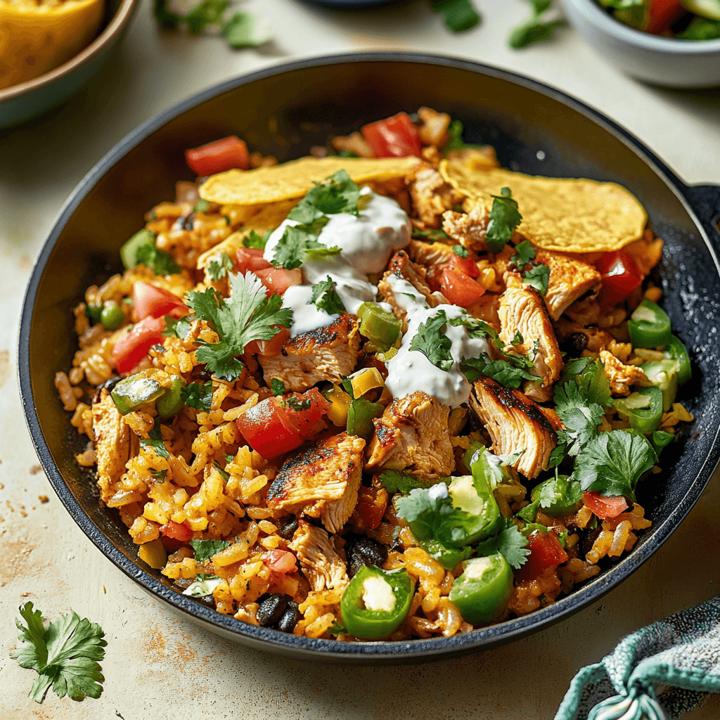 Chicken and Rice Taco Skillet