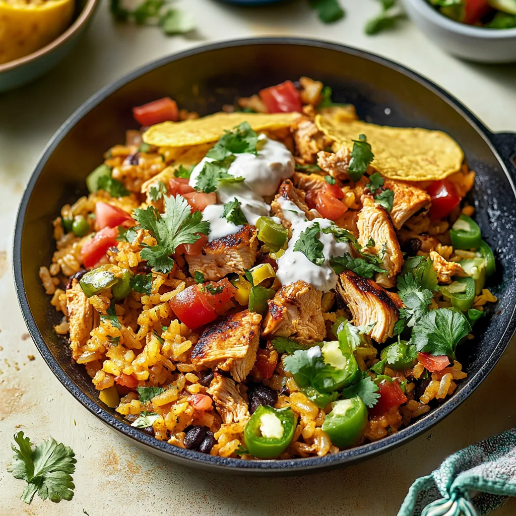 Chicken and Rice Taco Skillet