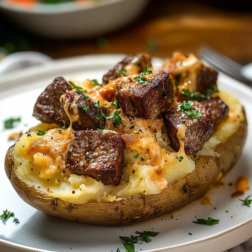 Loaded Baked Potato with Steak Bites